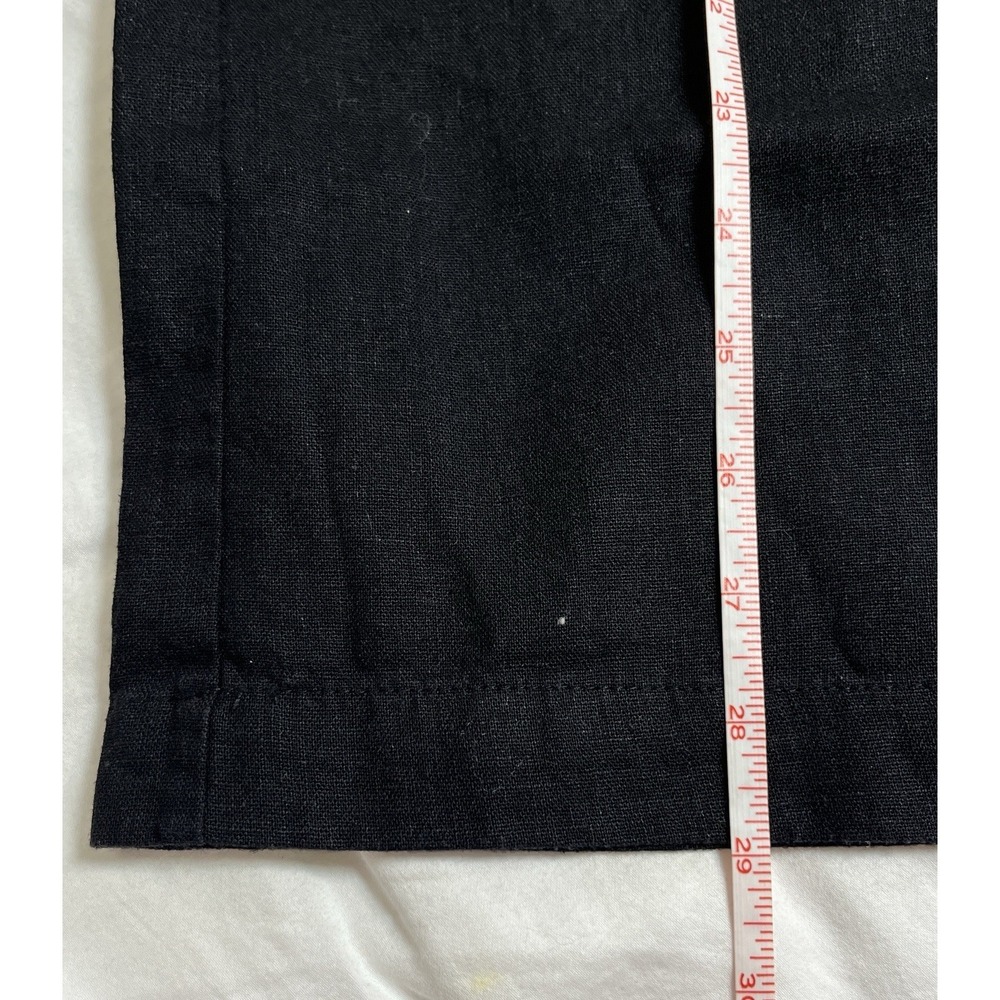 ZARA Wrap Front Wide Leg Lagenlook Pants Womens M Medium Black Linen Blend Chic - Picture 11 of 12